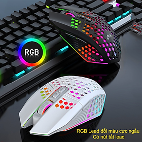 Chuột không dây chơi game PIXLINK X801 thiết kế độc lạ Led RGB đổi màu click chống ồn DPI 1600 - Hàng chính hãng/ Hàng nhập khẩu