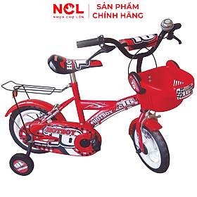 Xe đạp trẻ em Nhựa Chợ Lớn 14 inch K72 - M1392-X2B, Sườn xe bằng sắt chịu lực, Nhựa chính phẩm an toàn, Sản xuất tại Việt Nam - Hàng chính hãng