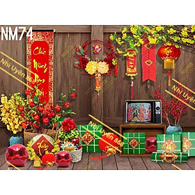 Mua Tranh vải decor / Thảm vải treo tường / Thảm vải chụp ảnh chủ đề Tết (mã NM74)