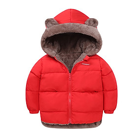 Áo khoác trẻ em, áo phao cho bé cao cấp (LOẠI 1) lót lông cừu toàn bộ bên trong cực ấm mũ tai gấu dễ thương size từ 9-27kg AK4