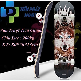 Ván Trượt Thể Thao 80cm (Tặng Túi đựng Ván)Skateboard Mặt Nhám Cao Cấp Gỗ Phong Ép 7 Lớp Cơ Bản Và Chuyên Nghiệp