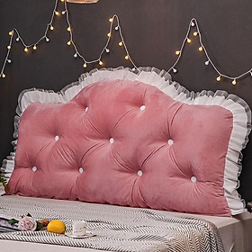 Gối Tựa Đầu Giường Trang Trí Hình Chữ Nhật - Màu Hồng Đỗ