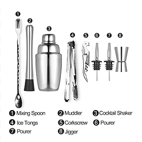 Mua Bộ 8 Món Dụng Cụ Lắc Cocktail Kèm Đồ Mở Nắp Chai Ly Muỗng cao cấp