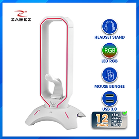 Hình ảnh Đế Tai Nghe 3 in 1 ZADEZ ZHS-701GW White- HÀNG CHÍNH HÃNG