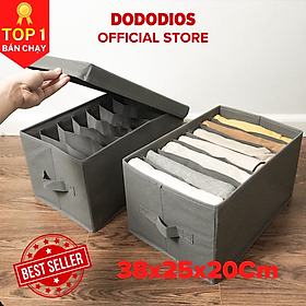 Mua Bộ 2 hộp đựng đồ chia 7 ngăn sắp xếp quần áo dododios - Hộp vải đa năng HQ2 tiện ích  chất liệu cao cấp  phong cách Nhật Bản sang trọng