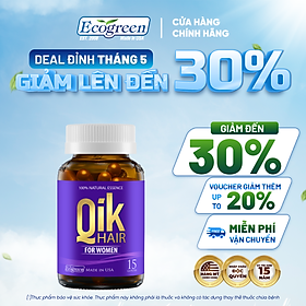 [Hộp 15v] Viên Uống Kích Thích Mọc Tóc Qik Hair For Women Ecogreen Giảm Rụng Tóc Cho Nữ