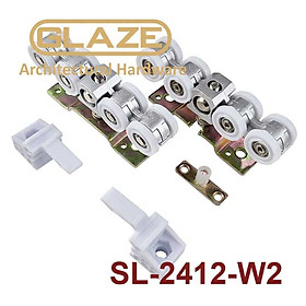 Bộ bánh xe cửa trượt lùa dùng cho cửa 1 cánh có khung 2412-W2 (120kg/ cánh )