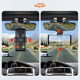 Rearview Mirror Car Phone Holder, Rear View Mirror Phone Mount, for 3-5.5inch Smartphone