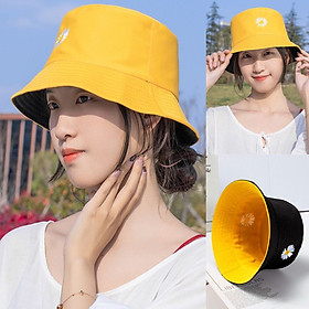 Mũ Vành Nhỏ, Mũ Bucket Hoa Cúc, Mũ Bucket Cụp Phong Cách Swag Siêu Xinh MD07
