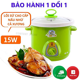 Mua Nồi Nấu Cháo Cho Bé - Nồi Cháo Chậm  Nồi Kho Cá Đa Năng 1 5L-2 5L - Bảo hành 12 Tháng
