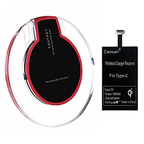 Cwxuan Qi Standard Wireless Charger and Type-C Charging Receiver for M