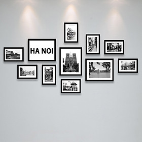 Mua Bộ Khung Ảnh Treo Tường Hà Nội Xưa Trắng Đen Tặng Kèm bộ ảnh như hình mẫu  đinh treo tranh và sơ đồ treo - PGC270