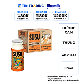Sữa chua uống hương cam Vinamilk Susu - Thùng 48 chai 80ml