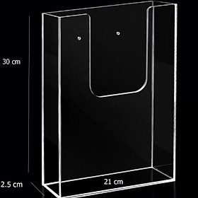 Đồ đựng Giấy CHữ U treo tường mica dày 2mm- Màu Đen