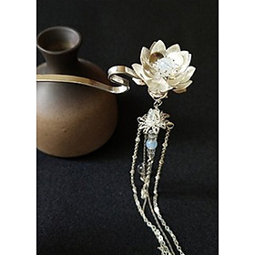 >> BÁO GIÁ TRÂM BẠC HÌNH BẠCH LIÊN HOA | Shopee Lazada Sendo Tiki mới nhất 56 Trâm hoa sen cài tóc nữ gắn rua liên hoa cổ trang Trung Quốc cosplay tặng ảnh thiết kế vcone