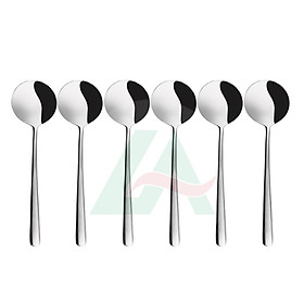 Mua Bộ 6c Muỗng Súp 106173 - Inox 304 Stainless Steel 18/10 Đồ dùng bàn tiệc nhà hàng khách sạn cao cấp (Set of 6pcs Soup Spoon SS18/10)