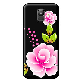 Ốp lưng cho Samsung Galaxy A6 2018 nền đen hoa hồng 1 - Hàng chính hãng