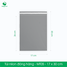 MT0S - 17x30 cm - Túi nilon gói hàng - 100 túi niêm phong đóng hàng màu xám