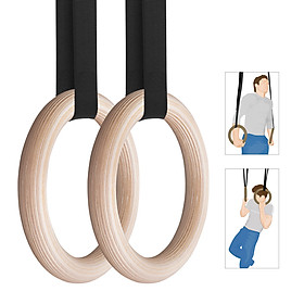 Vòng tập thể dục bằng gỗ tại nhà 28mm/32mm với dây đeo dài có thể điều chỉnh 4,5m-Size