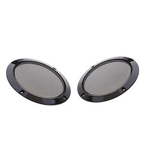 2Pieces 6.5 Inch Speaker Grills Cover Case with 8 pcs Screws for Speaker Mounting Home Audio DIY - 184mm Outer Diameter Black