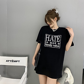 Áo Thun Nam Nữ HATE Chất Cotton Cao Cấp Dày Mịn Thoáng Mát Form Rộng Tay Lỡ Phong Cách Thời Trang Đường Phố Unisex