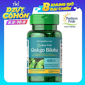 Thực Phẩm Chức Năng - Viên Uống Tăng Cường Tuần Hoàn Não Puritan'S Pride Ginkgo Biloba 60Mg Gingko Biloba (120 Viên)