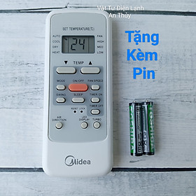 Điều khiển điều hòa cho MIDEA nút hồng - Tặng kèm pin hàng hãng