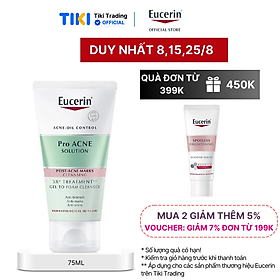 Gel rửa mặt cho da mụn eucerin 3x treatment gel to foam cleanser 75ml
