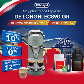 Máy pha cà phê espresso DeLonghi Dedica Duo EC890.GR - Hàng Chính Hãng