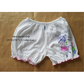 Quần đùi phồng cotton trắng in hình dễ thương cho bé gái jou