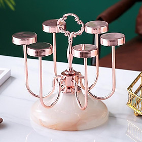 Mua GIÁ ÚP LY CỐC XOAY 360 ĐỘ CHẤT LIỆU KIM LOẠI MẠ VÀNG HỒNG CHÂN ĐẾ PHA LÊ PHỐI HỢP MÀU - VD92