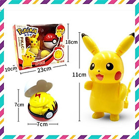 Mô Hình Quả Cầu Pikachu Lắp Ghép Biến Hình, Đồ Chơi Sáng Tạo Cho Bé, Full Box