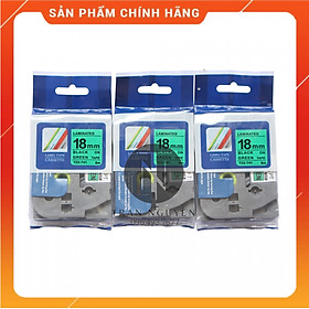 Mua  Combo 3 hộp  Nhãn In Cho Brother Tz2-741 - Đen nền xanh lá 18mm x 8m - Hàng nhập khẩu