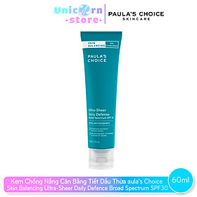 Kem Dưỡng Ban Ngày Siêu Bảo Vệ Và Cân Bằng Da Paula’s Choice Skin Balancing Ultra - Sheer Daily Defence SPF 30 - 60ml