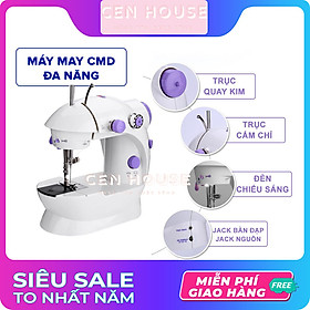 Máy may mini gia đình để bàn có đèn kéo tiện dụng