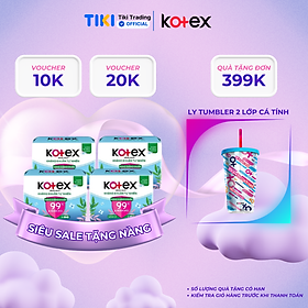 Combo 4 Băng Vệ Sinh Kotex Hằng Ngày Kháng Khuẩn Hương Tự Nhiên - Gói 40 miếng