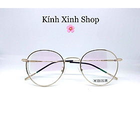 Kính Mắt tròn kim loại cao cấp tròng kính bluecut chống ánh sáng xanh G90015