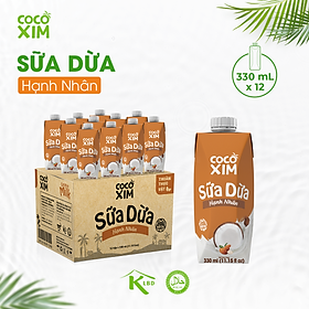 Thùng 12 Hộp Sữa dừa Cocoxim Hạnh Nhân 330ml hộp