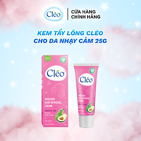Kem Tẩy Lông Chiết Xuất Bơ Cleo Dành Cho Da Nhạy Cảm 25g, an toàn, không đau và đạt hiệu quả nhanh chóng