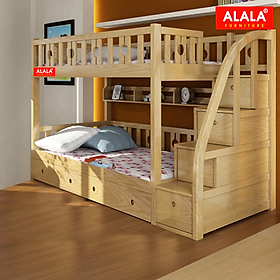 Giường tầng ALALA118 Cao Cấp/ Miễn phí vận chuyển và lắp đặt/ Đổi trả 30 ngày/ Sản phẩm được bảo hành 5 năm từ thương hiệu ALALA/ Chịu lực 700kg