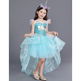 Đầm công chúa cho bé gái mẫu Kỳ lân Pony Unicorn dáng dài dự tiệc lễ tết giáng sinh năm mới