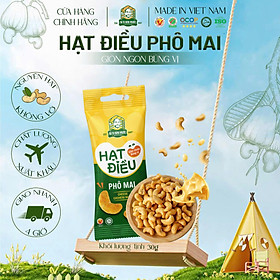  Hạt Điều Phô Mai Bà Tư Bình Phước 30g – Giòn tan, béo ngậy, bùng vị phô mai thơm ngon