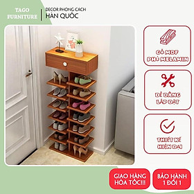 Mua Kệ giày gỗ hình cây  tủ giày đa năng 7 tầng chất liệu gỗ MDF phù hợp với không gian phòng khách 120x40x25cm TAGO ND34
