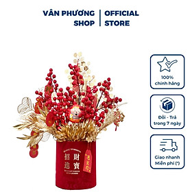 Bình Hoa Đào Đông trang trí tết, trang trí nhà cửa, làm quà tặng Vân Phương Shop - hàng chính hãng