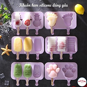 Mua Bộ Khuôn Làm Kem Silicone Đáng Yêu Tặng Kèm 50 que gỗ - 00202