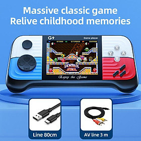 G9 retro di động mini cầm tay máy chơi trò chơi trò chơi video 8-bit 3,0 inch LCD Trò chơi màu sắc Trò chơi Game Player tích hợp 666 Trò chơi Màu quà trẻ em: màu xanh đỏ