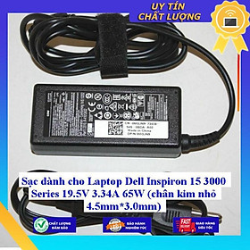 Sạc dùng cho Laptop Dell Inspiron 15 3000 Series 19.5V 3.34A 65W (chân kim nhỏ 4.5mm*3.0mm) - Hàng Nhập Khẩu New Seal