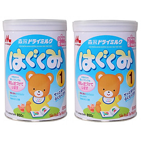 2 Hộp Sữa Bột Morinaga Hagukumi Dành cho trẻ Số 1 (850g)