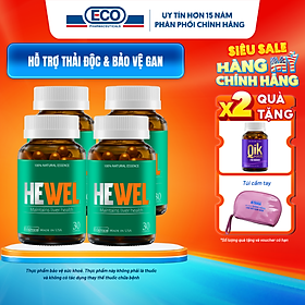 [Tặng Qik Hair Nữ 15v] Combo 4 Hộp 30v -  Viên Uống Bổ Gan Hewel Ecogreen – Giải Độc Gan Mát Gan, Hỗ Trợ Tiêu Hóa