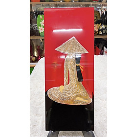 Mua Tranh sơn mài dáng dài cô gái Việt Nam Thanh Bình Lê  hàng xuất khẩu size 20x50 cm - Cẩn trứng